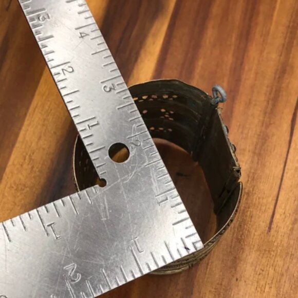 Single Kuchi Afghan Cuff, Tribal Vintage Glass Stone Boho Handcuff Bracelet, - Picture 7 of 8